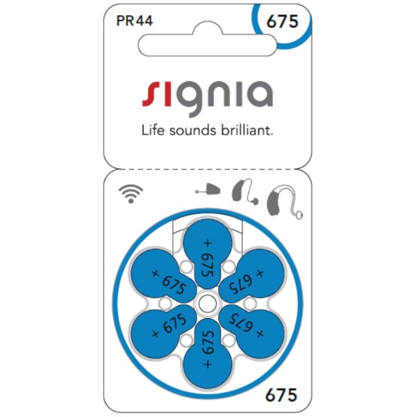 補聴器用電池 空気電池 signia（シグニア） [6本  PR44(675)]