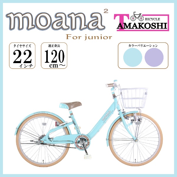 22型 子ども用自転車 モアナジュニア2(ブルー シングルシフト)MAN22N2